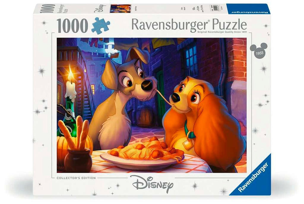 Puslespill 1000 brikker Disney Lady og Landstrykeren forfra