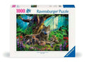 Puslespill 1000 brikker ulver i skogen 70x50 cm forfra