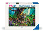 Puslespill 1000 brikker ulver i skogen 70x50 cm forfra