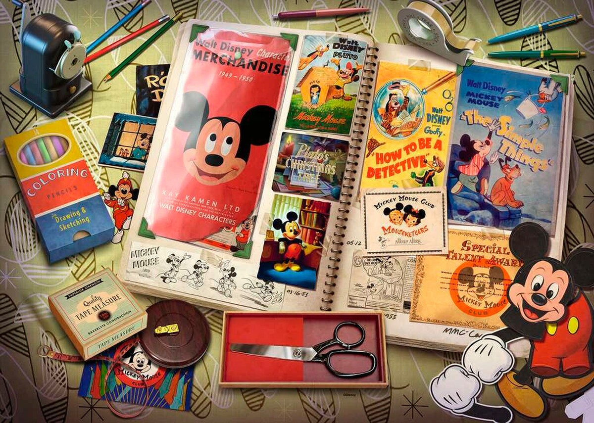 Puslespill 1950 Mickey Moments 1000 brikker bakside