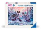 Puslespill arktiske ulver 1000 brikker 70x50 cm forfra