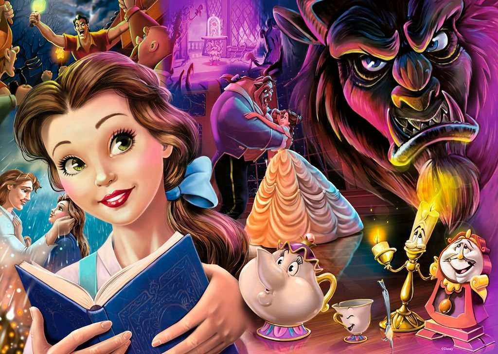 Puslespill Belle Disney-prinsesse 1000 brikker bakside