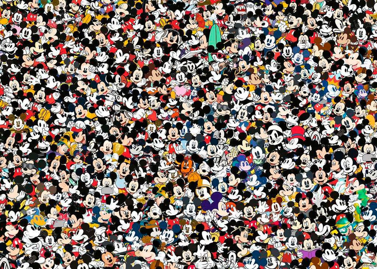 Puslespill Challenge Mickey 1000 brikker 70x50 cm bakside