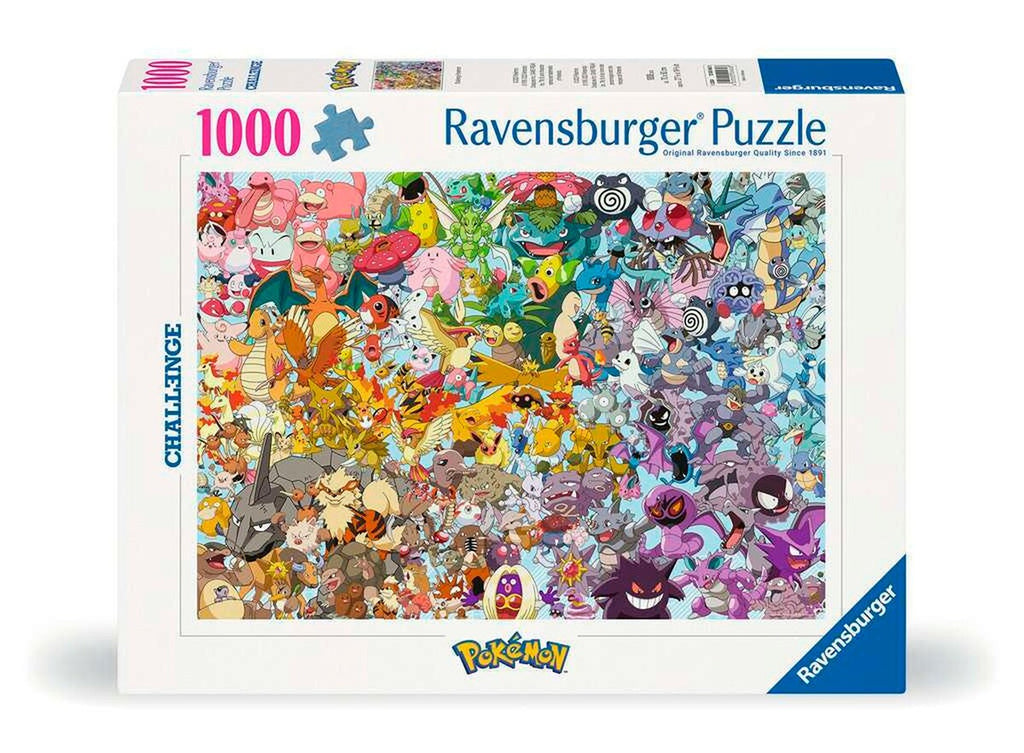 Puslespill Challenge Pokémon 1000 brikker forfra