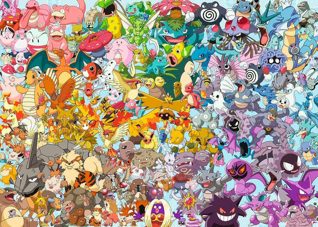 Puslespill Challenge Pokémon 1000 brikker bakside