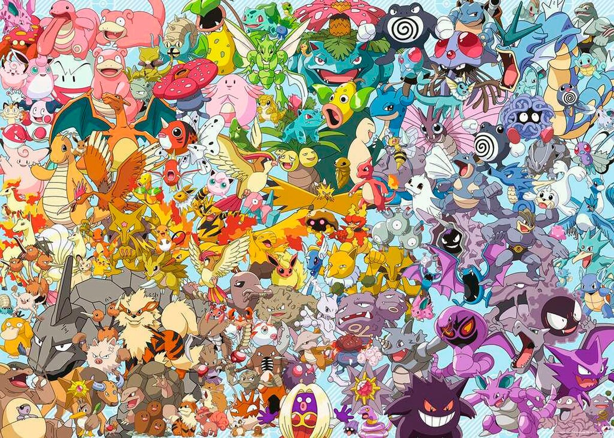 Puslespill Challenge Pokémon 1000 brikker bakside