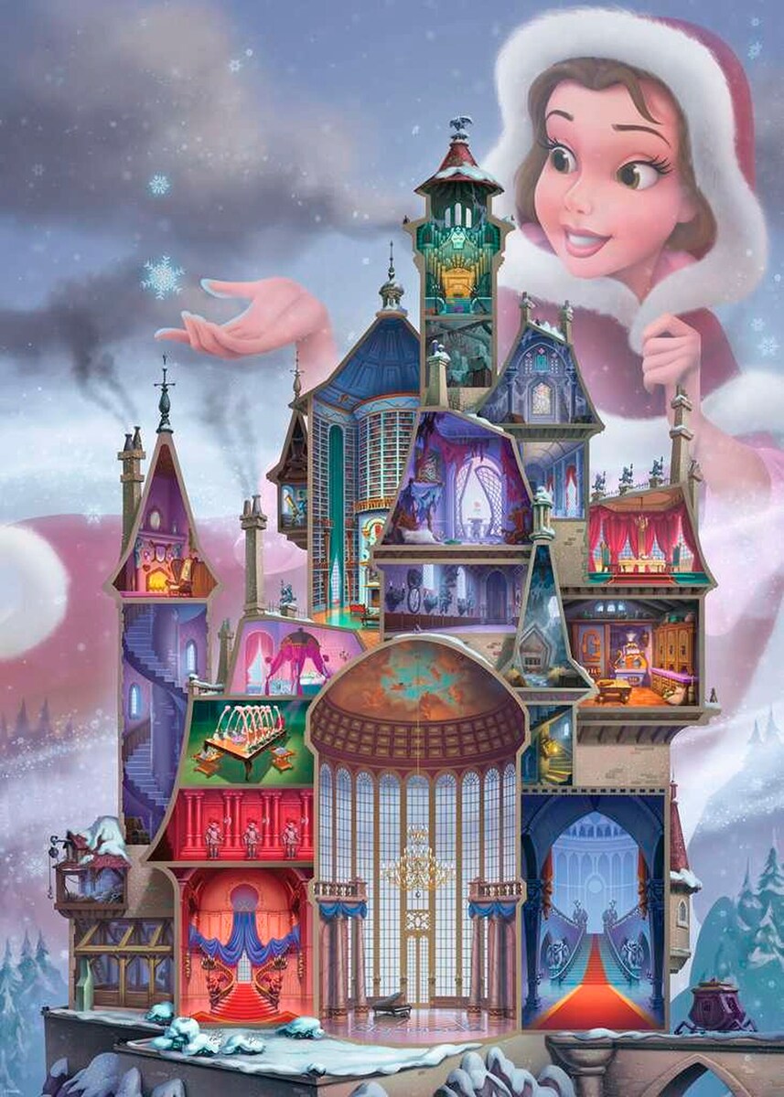 Bakside av Puslespill Disney Castles: Belle 1000 brikker
