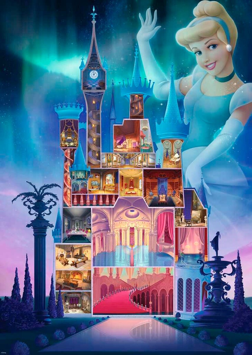 Bakside av Puslespill Disney Castles: Cinderella 1000 brikker