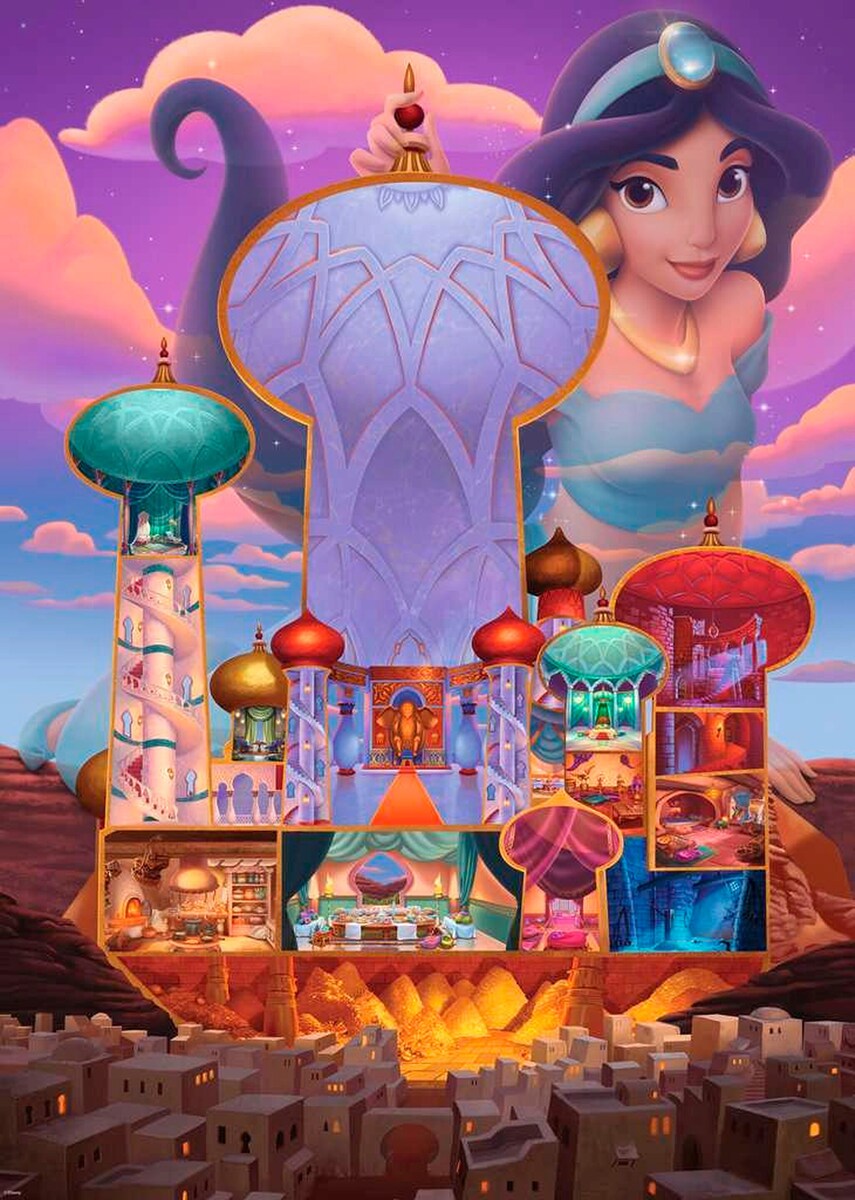 Puslespill Disney Castles: Jasmin 1000 brikker bakside