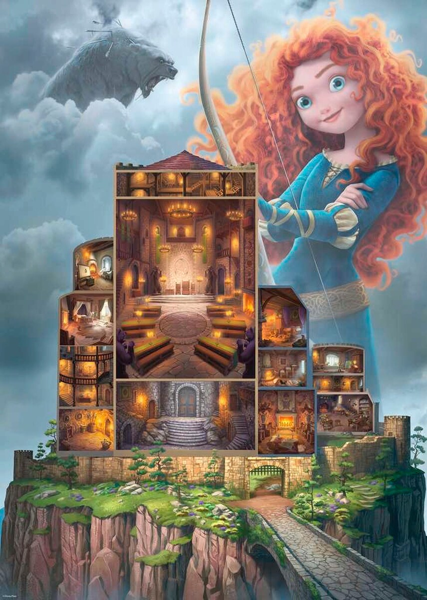 Bakside puslespill Disney Castles Merida 1000 brikker