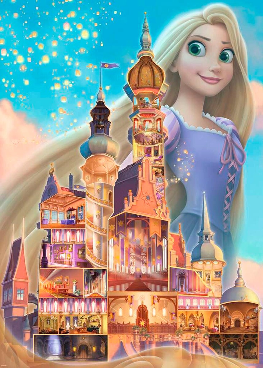 Puslespill Disney Castles Rapunzel 1000 brikker bakside