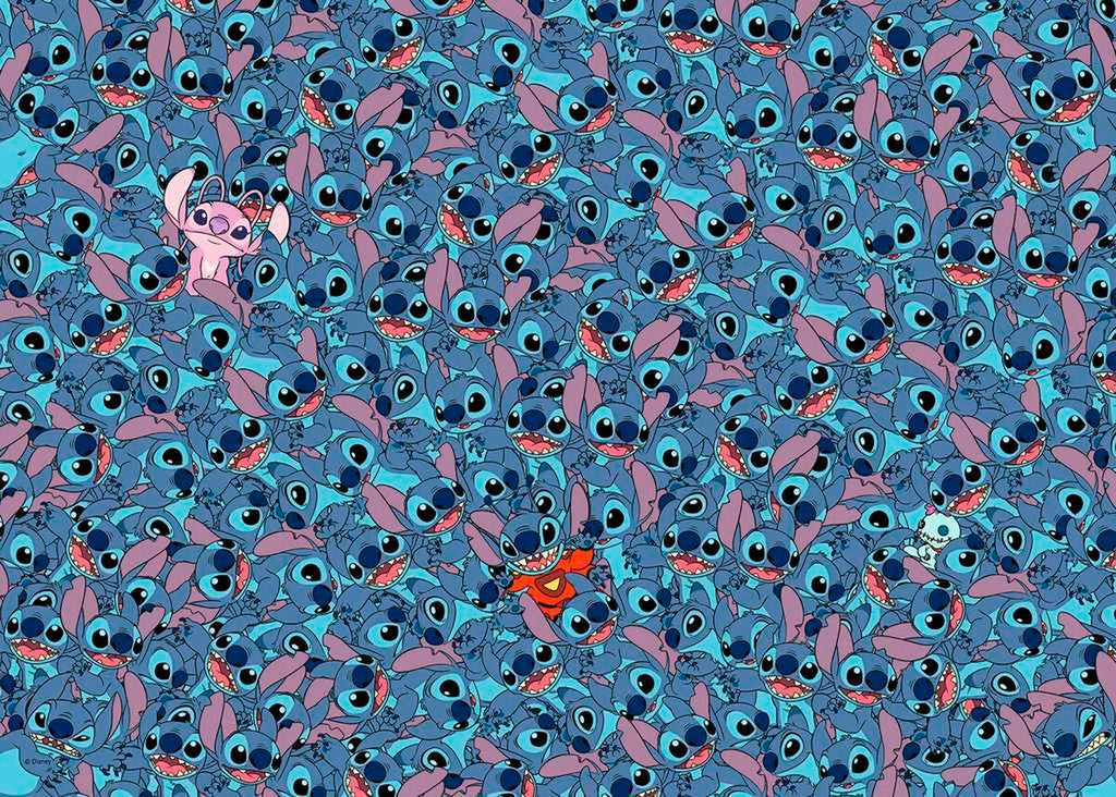Bakside av Puslespill Disney Stitch Challenge 1000 brikker