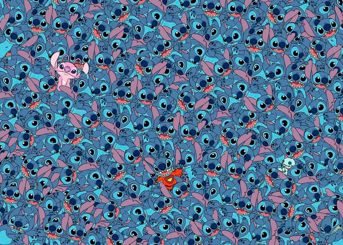 Bakside av Puslespill Disney Stitch Challenge 1000 brikker