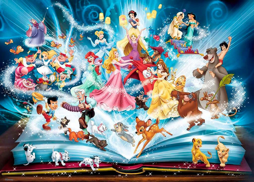 Bakside av Puslespill Disneys magiske eventyrbok 1500 brikker