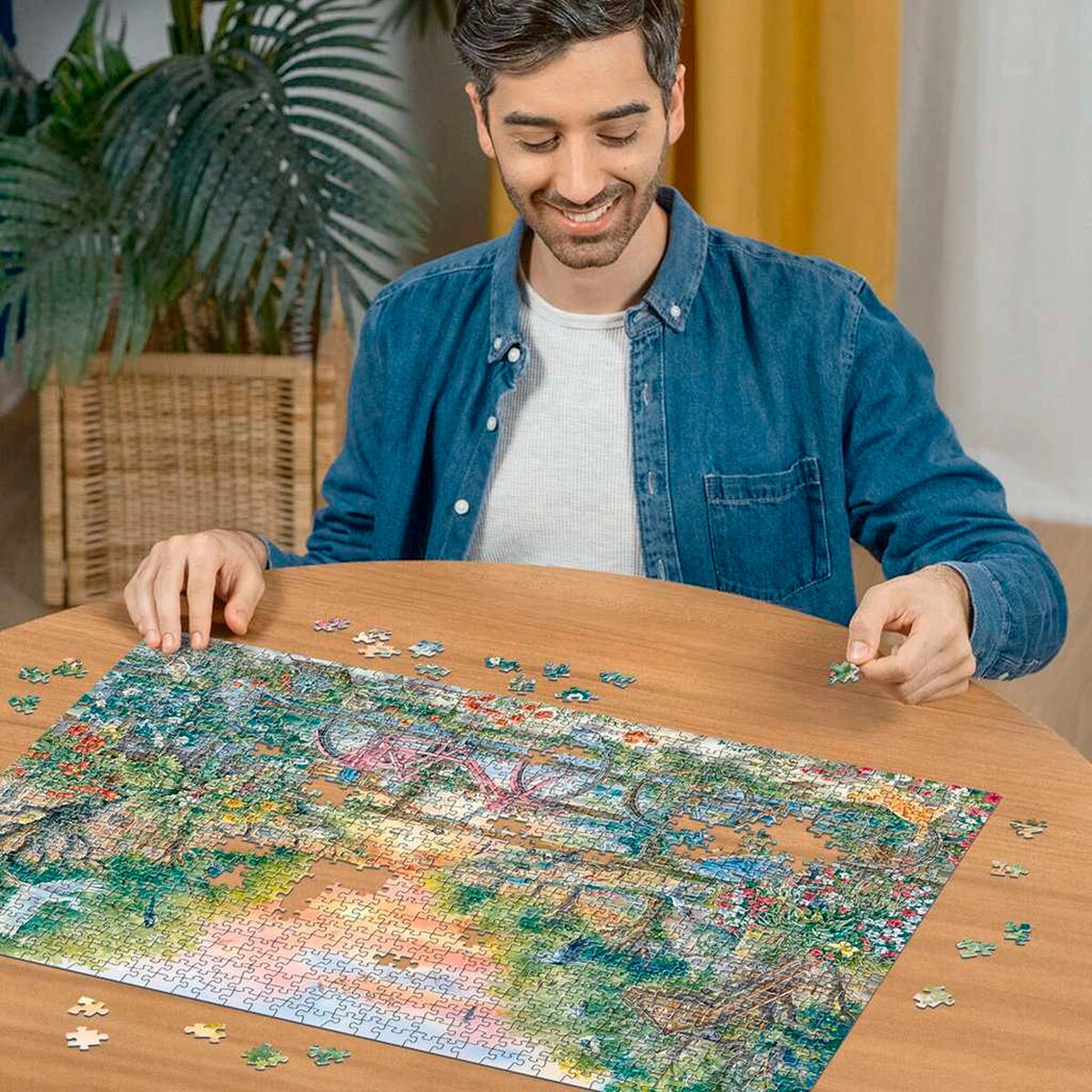Detalj av puslespill drømmende sykler i Amsterdam