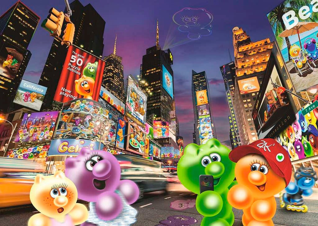 Puslespill Gelini am Time Square 1000 brikker bakside