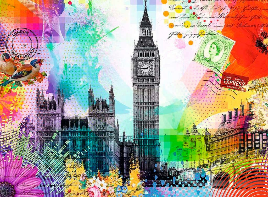 Bakside av puslespill hilsen fra London 500 brikker Ravensburger