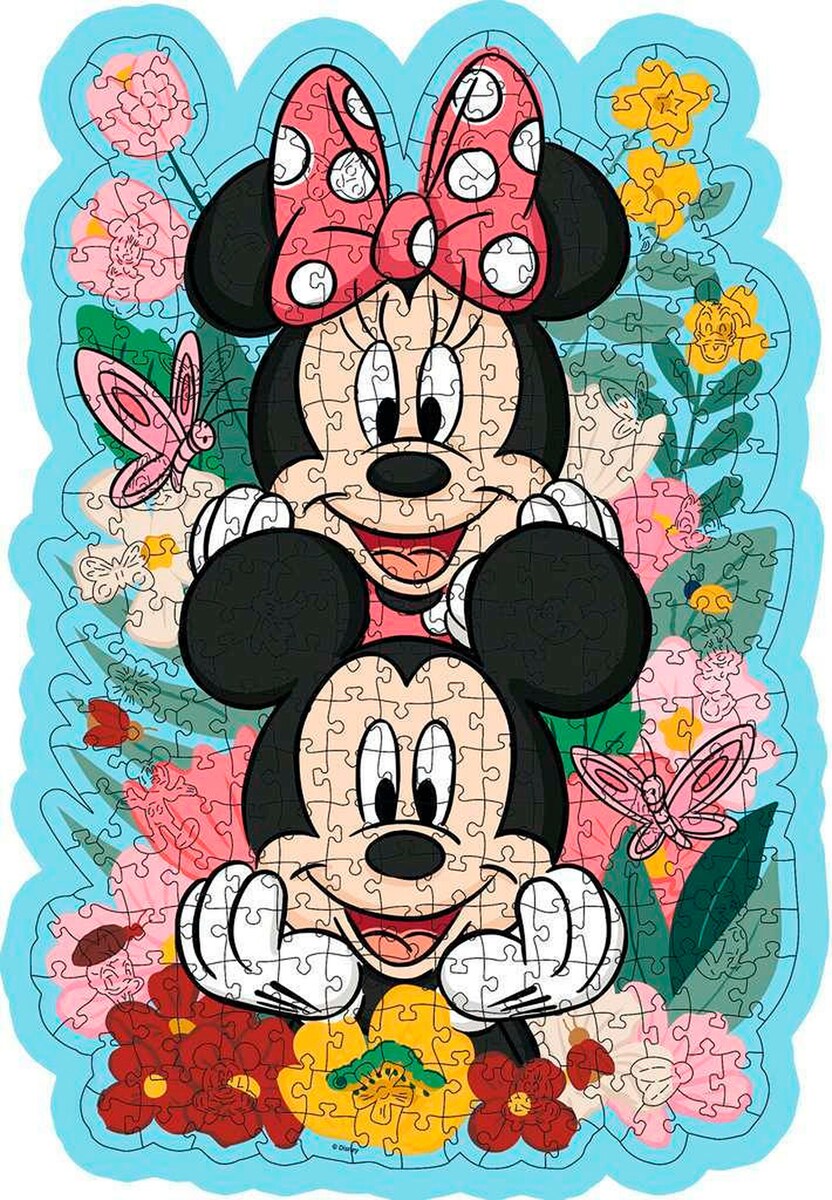 Puslespill i tre Disney Mickey & Minnie 300 brikker bakside