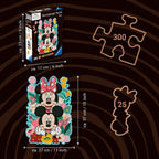 Detalj av puslespill i tre Disney Mickey & Minnie 300 brikker med Whimsies