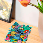 Nærbilde av Whimsies-figurer i Puslespill i tre Disney Stitch 150 brikker