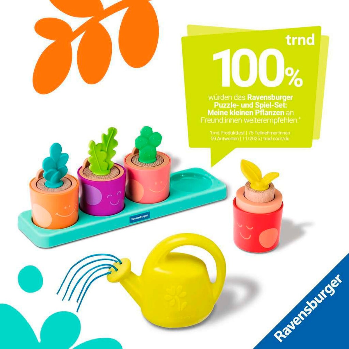 Fullt puslespill- og lekesett med planter og blomsterpotter fra Ravensburger