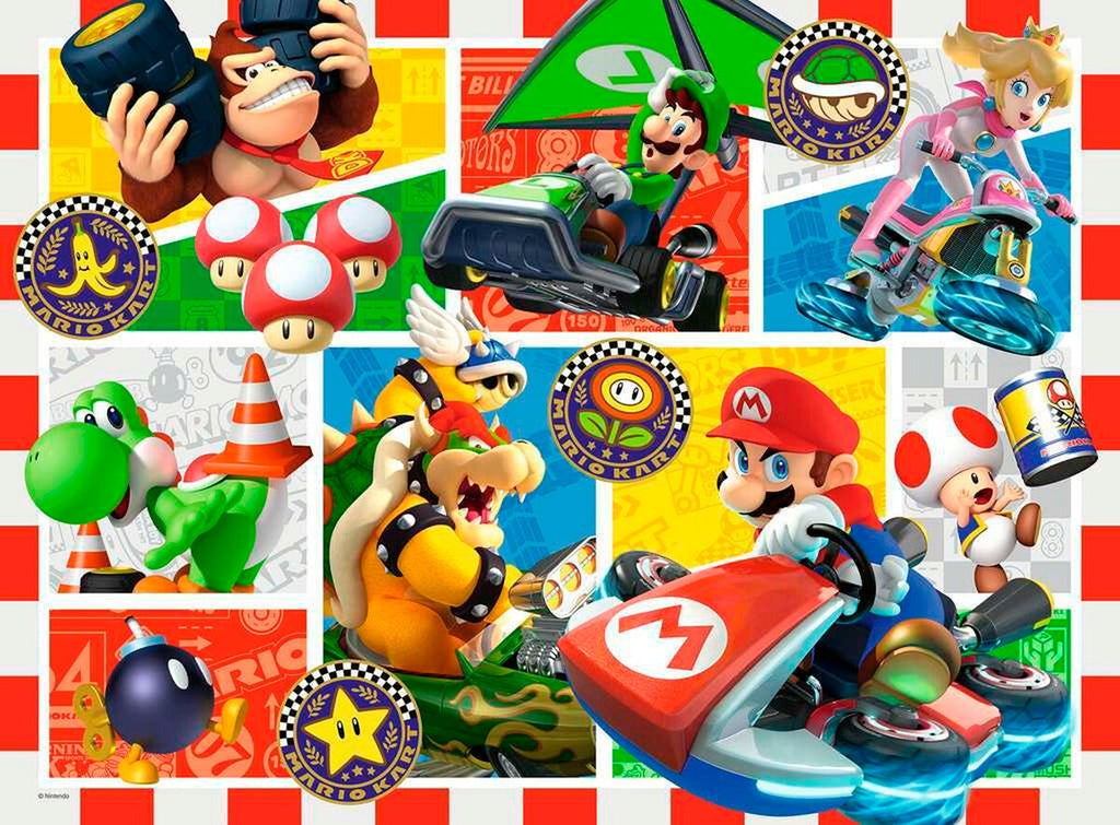Baksiden av Puslespill Mario Kart 150 XXL-brikker