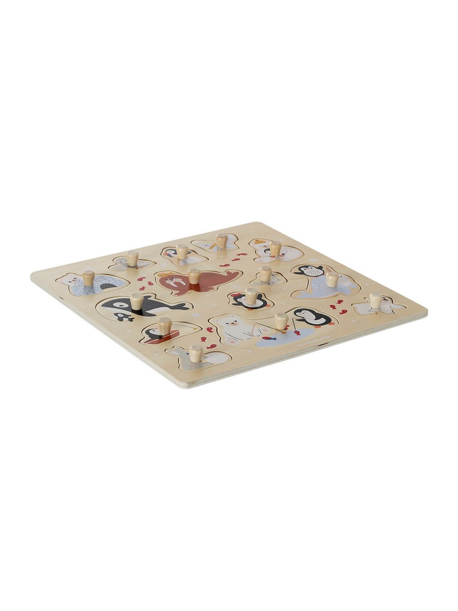 Puslespill med knotter arktiske dyr i tre FSC® 30x30 cm forfra