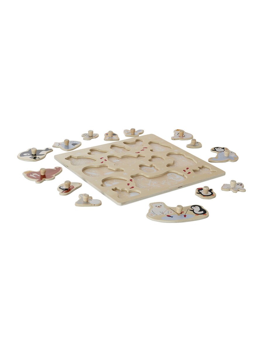 Bakside av puslespill med knotter arktiske dyr i tre FSC® 30x30 cm
