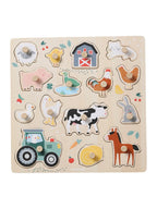 Detalj av puslespill med knotter LOVELY FARM i tre FSC®