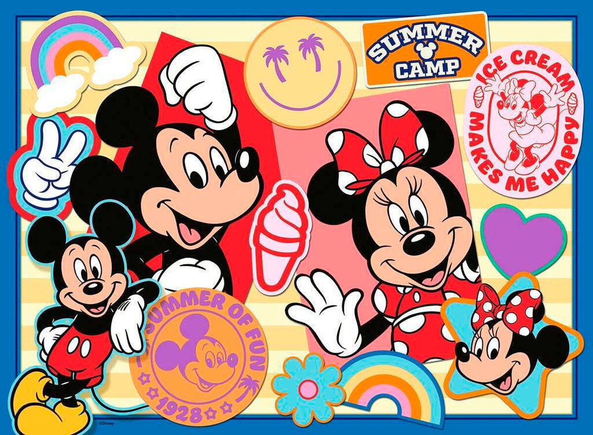 Puslespill Mickey og Minnie 200 XXL-brikker bakside