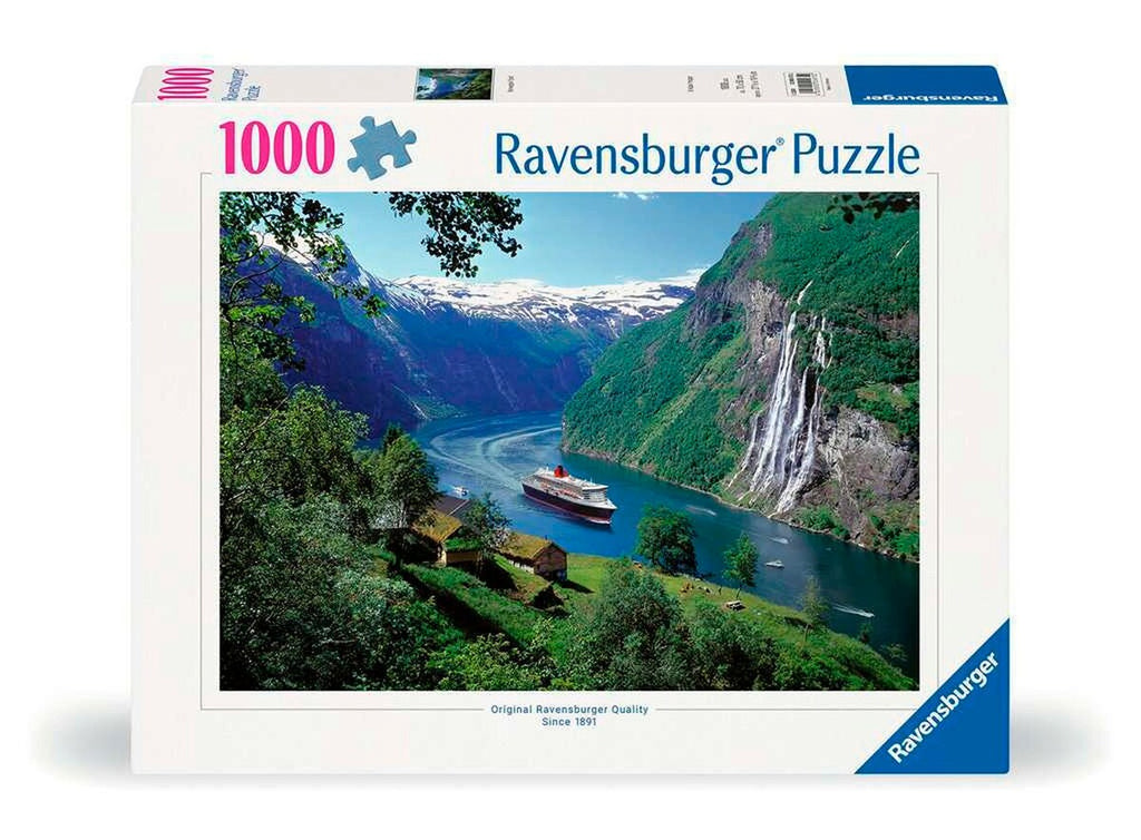 Puslespill Norsk fjord 1000 brikker Ravensburger forfra