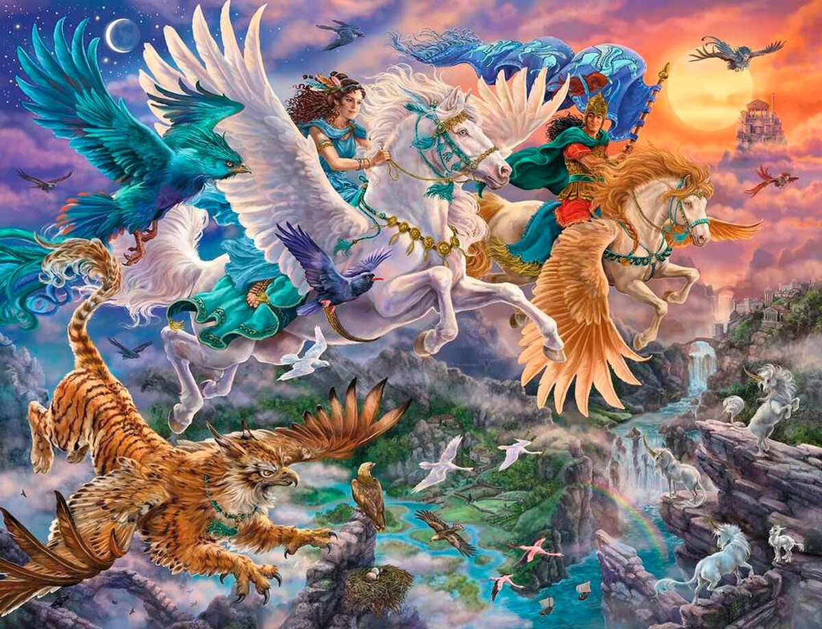 Puslespill Pegasus fantasy 2000 brikker bakside
