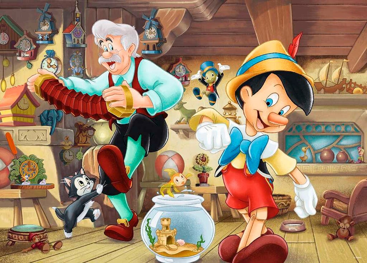 Puslespill Pinocchio Disney 1000 brikker bakside