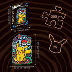 Detalj av brikker i Puslespill i tre Pokémon Pikachu 300 brikker