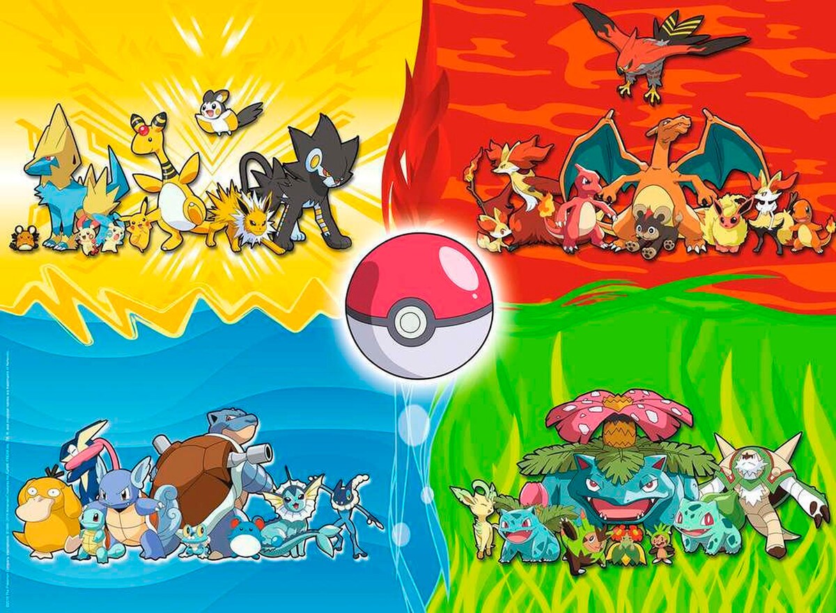 Puslespill Pokémon Typen 150 XXL-brikker nærbilde av brikker