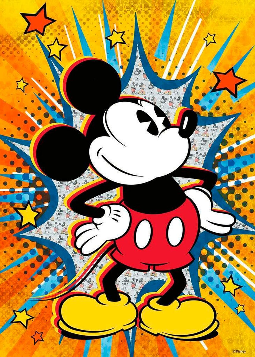 Puslespill Retro Mickey 1000 brikker bakside