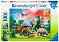 Puslespill XXL 100 brikker blant dinosaurer forfra