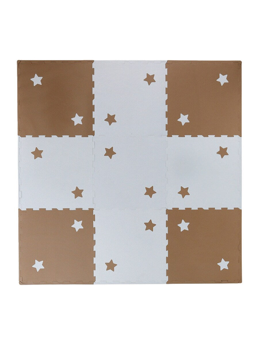 Puslespillmatte 9 deler 60x60 cm skumgummi mønster stjerner