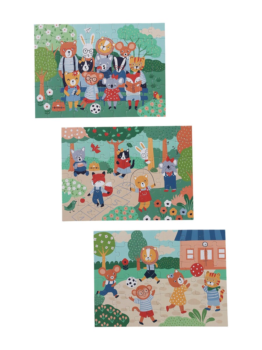 Detalj av brikker i Puslespillsett 3-pk HAPPY ANIMALS 36-60 brikker