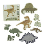Puslespillsett dinosaurer 5 stk bakside av eske