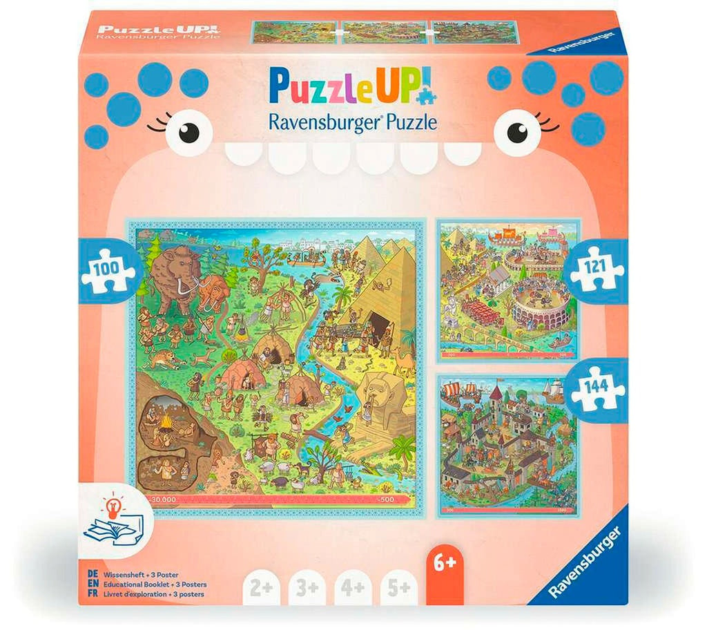 Puslespillsett Puzzle UP! historie 3 motiver forside