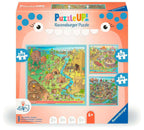 Puslespillsett Puzzle UP! historie 3 motiver forside