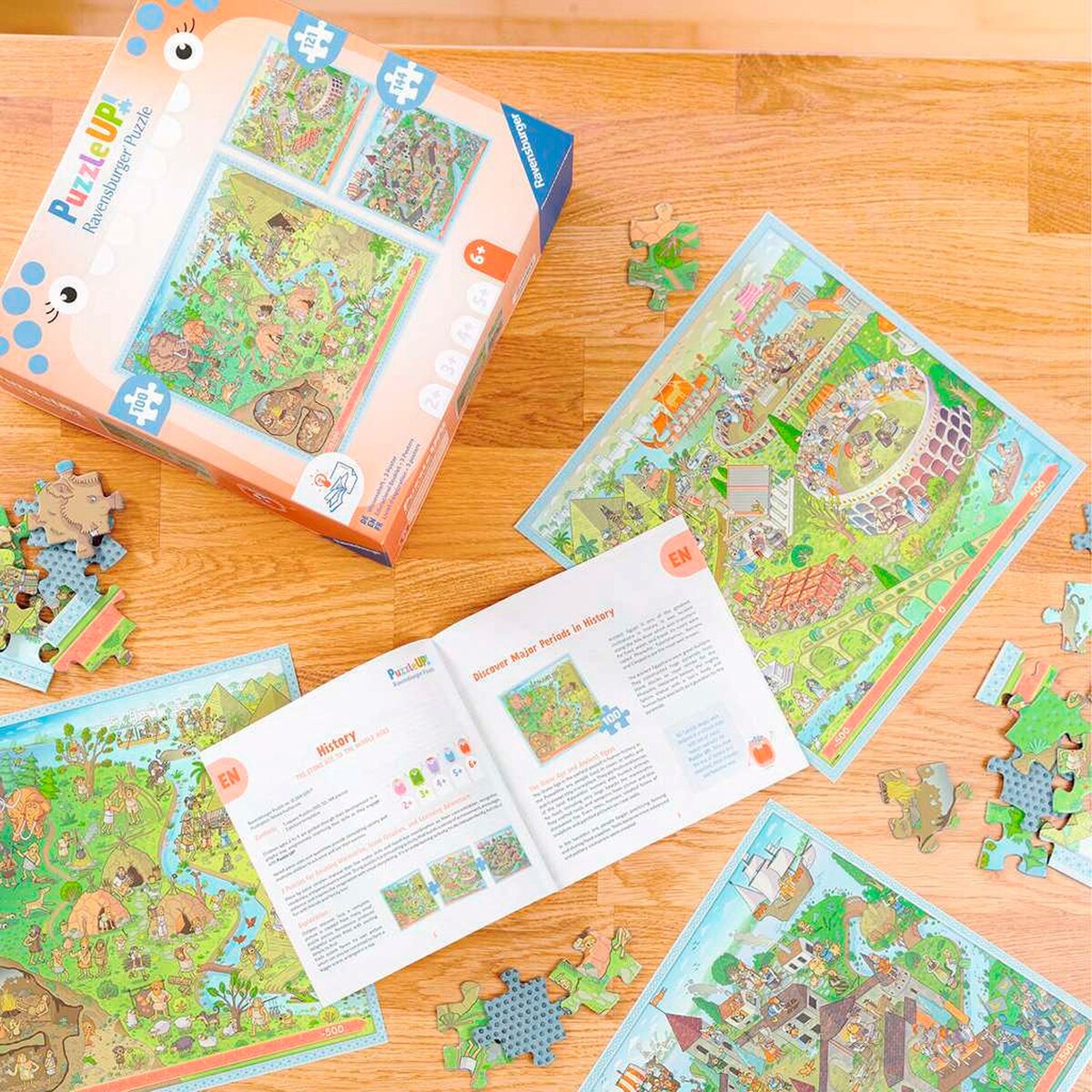 Nærbilde av puslespillbrikker i Puslespillsett Puzzle UP! historie 3 motiver
