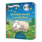 Puste-lys-bok med stjerne og nattmotiv forfra