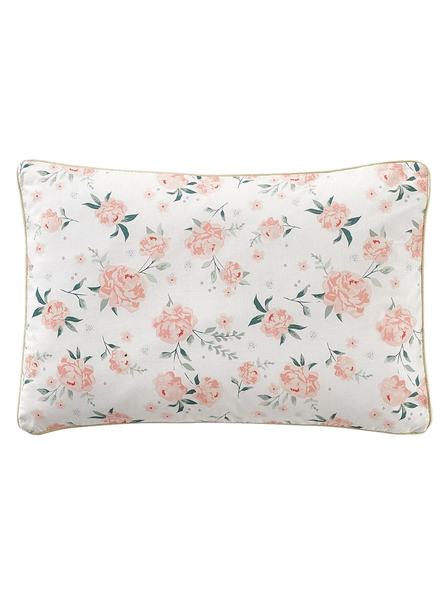 Putetrekk baby ROSENDRØM 40x60 cm bomull Øko-Tex forside med blomster