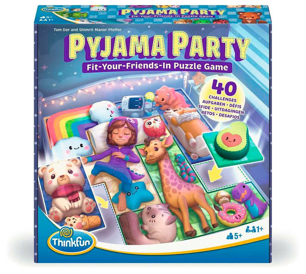 Pyjama Party logikkspill forside med seng og kosedyr