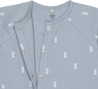Pyjamas med føtter GOTS 50/56 Blocks light blue montert