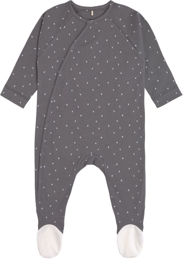 Pyjamas med føtter GOTS str. 62/68 Spots antrasitt fra Lässig