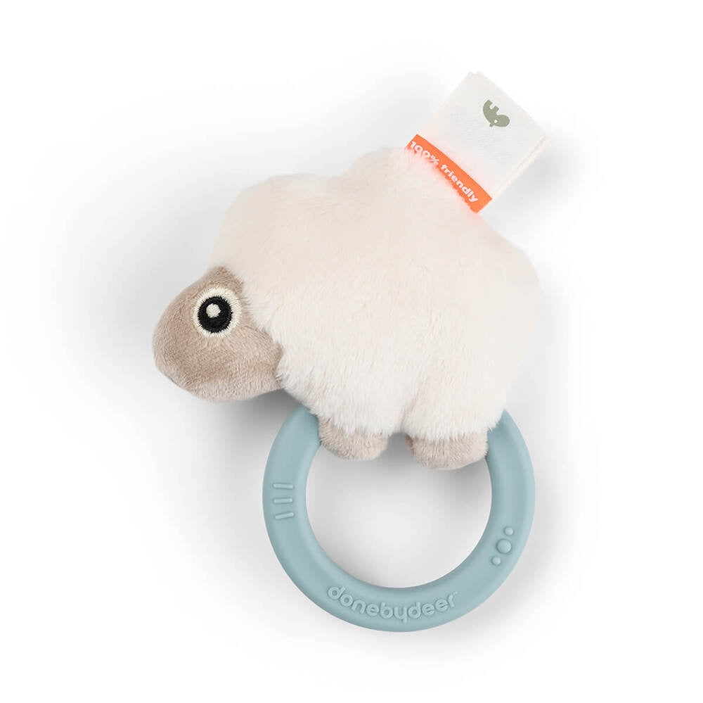 Rangle med biteleke Sheepy i blå forfra