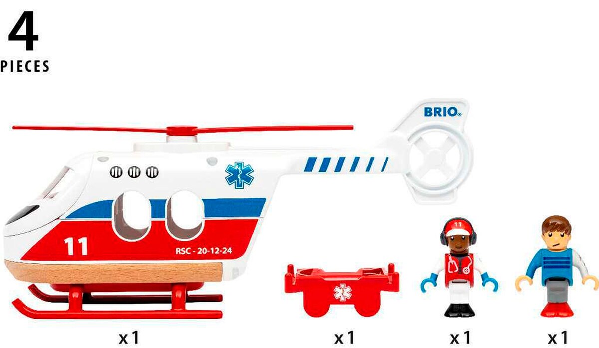 Lek med Redningshelikopter med figurer og båre BRIO World